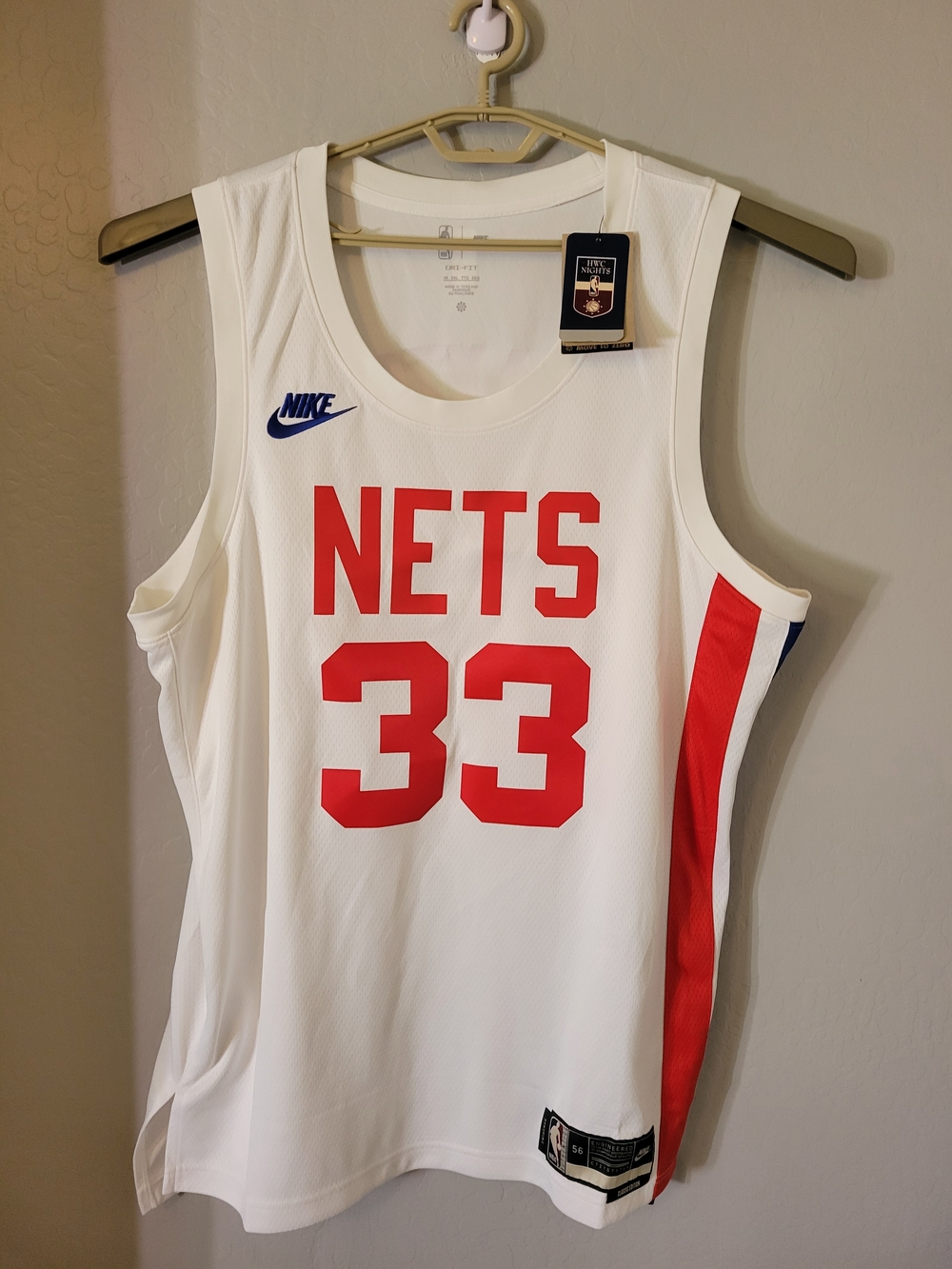 Nike White Nets #33 Claxton Basketball Jersey Size XXL